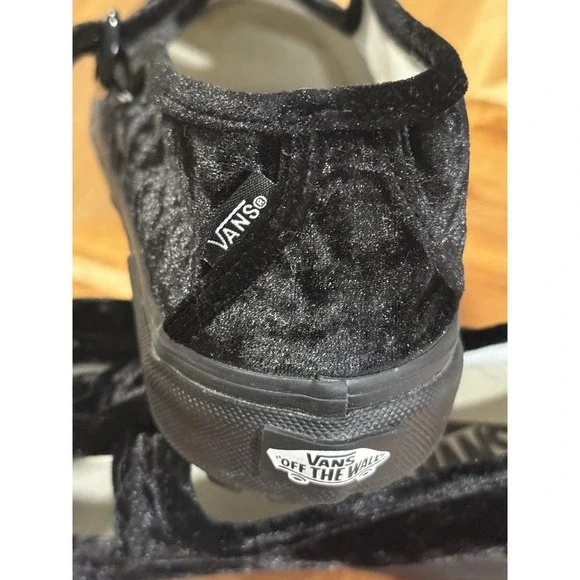 VANS Style 93 Mary Janes Black Crushed Velvet Shoes-Women's Size 11 Men's 9.5 - Picture 7 of 8